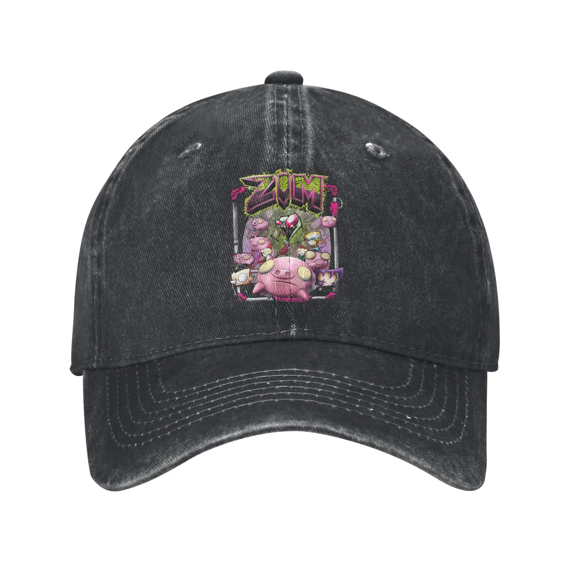 Cartoon Invaders Zim Baseball Cap Classic Distressed Denim Washed  Snapback Cap Men Women Summer Adjustable Fit Caps Hat