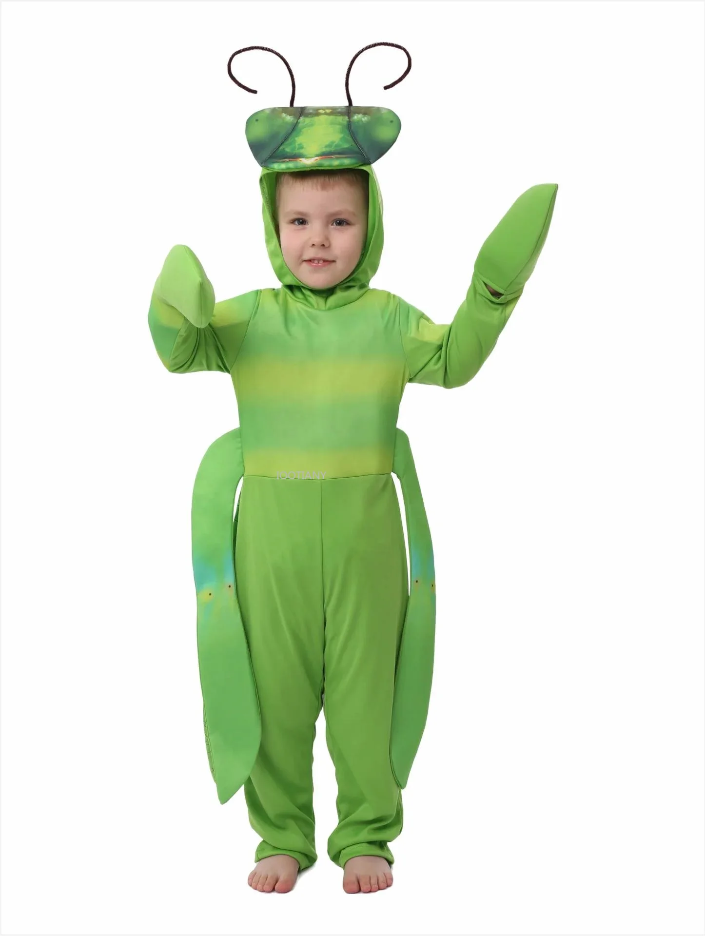 Green Insect Carnival Costume Boys Girls Praying Mantis Jumpsuit Insect Fancy Dress Halloween Praying Mantis Costumes For Kids