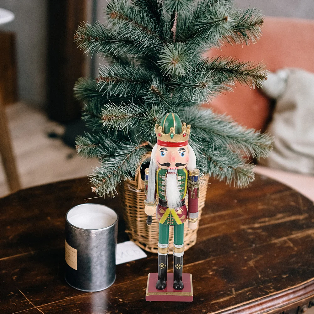 

2Pcs Nutcracker Christmas Decor Wooden Nutcracker Xmas Ornament Natural Wood Holiday Decoration Xmas Party Decor Gift