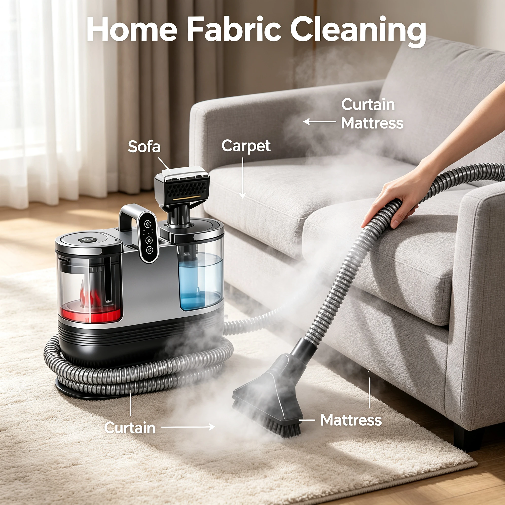 High Temperature Steam Cleaning Machine Wired Strong Suction Multifunctional Cleaner For Carpet Curtain Sofa Fabric