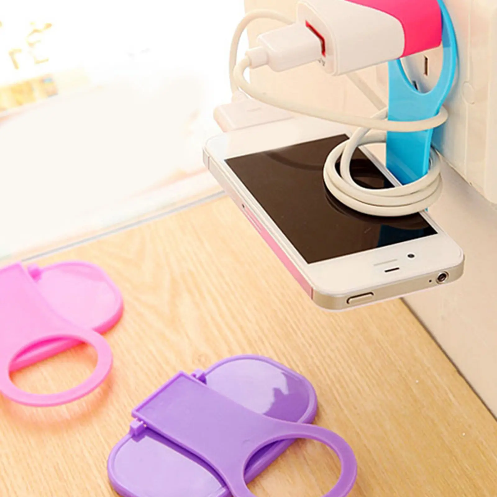 8Pcs Folding Wall Phone Hook Lightweight Portable Charging Support Stand for Smartphones Tablets Cameras Mp3 Players Home Office - view 3