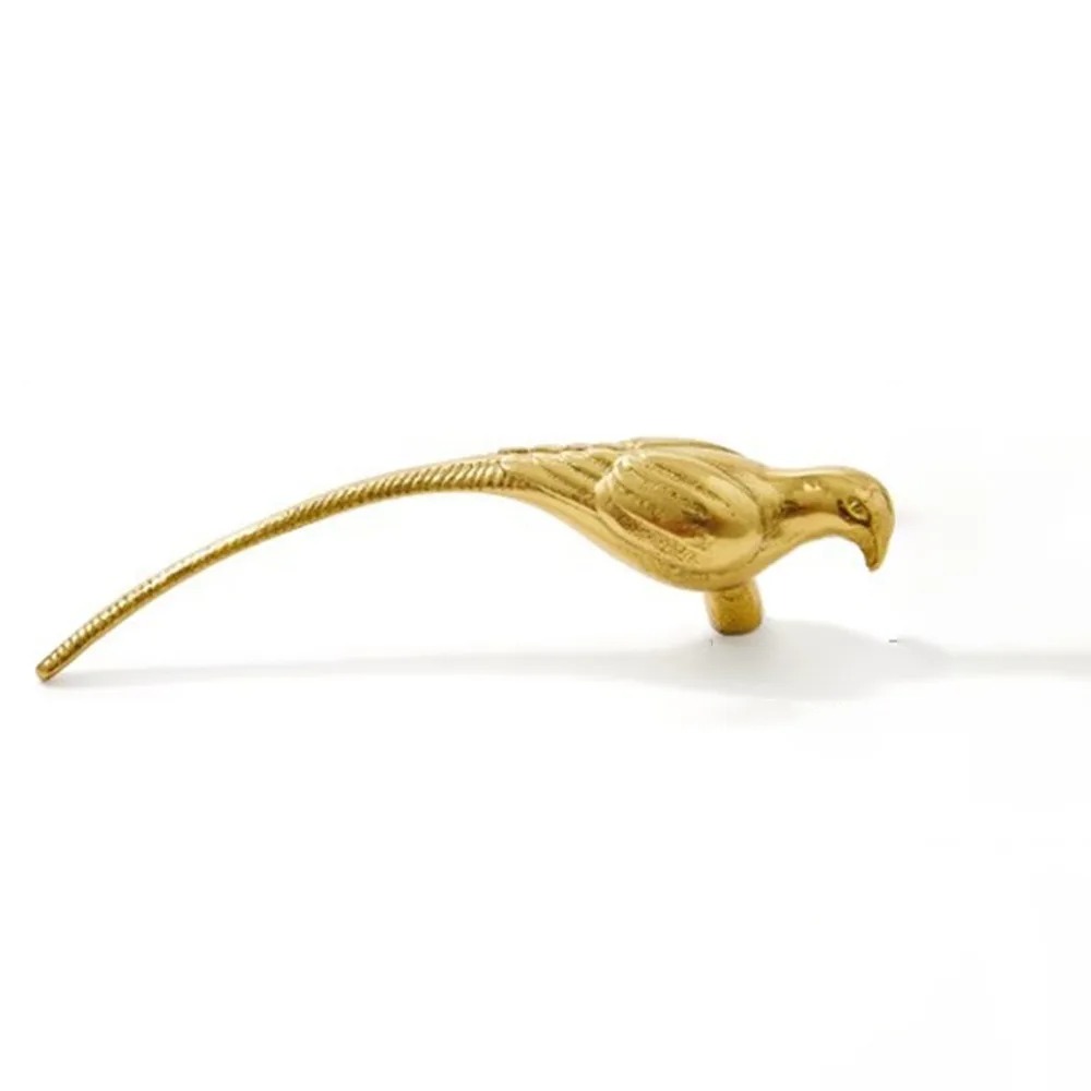

Creative Gold Magpie Brass Handle Minimalist Personalized Wine Cabinet Drawer Portable 3D Closet Door Handle Furniture Hardware