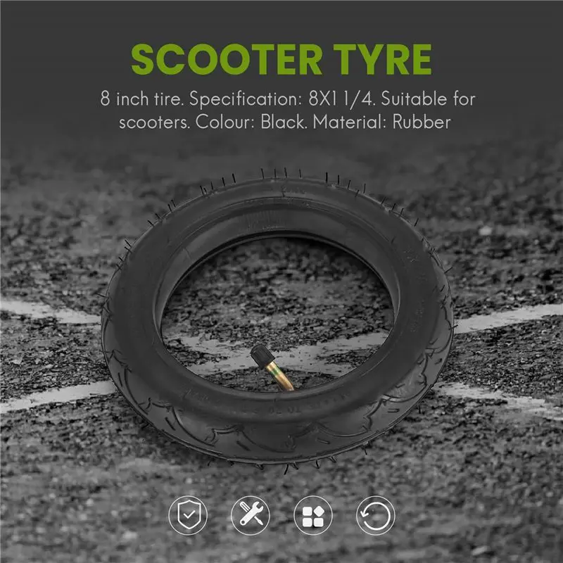 NEW HOT In Stock-Good Quality 8 Inch Tyre 8X1 1/4 Scooter Tire & Inner Tube Set Bent Valve Suits Bike Electric / Gas Scooter Tyr