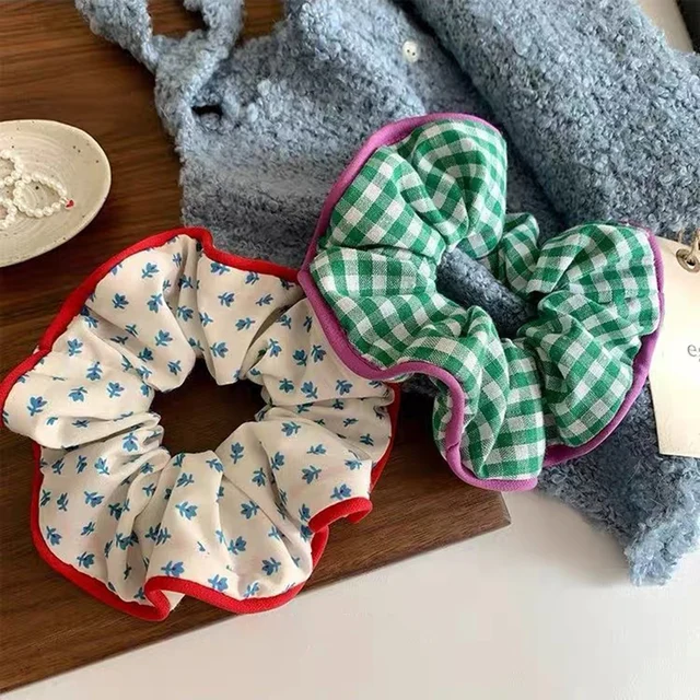 Nowe Scrunchies zwykły kolor niebieski kolor duży rozmiar opaska do włosów słodka elegancka elastyczna opaska do włosów damskie akcesoria do włosów