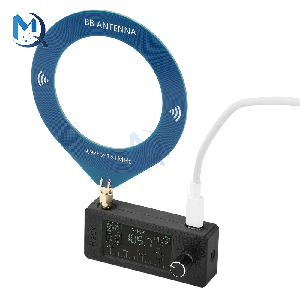 

9.9-108MHz 1.9-inch IPS Color Screen Display SI4732 Mini Shortwave Radio Support Broadcasting Full Band LSB/USB/AM/FM