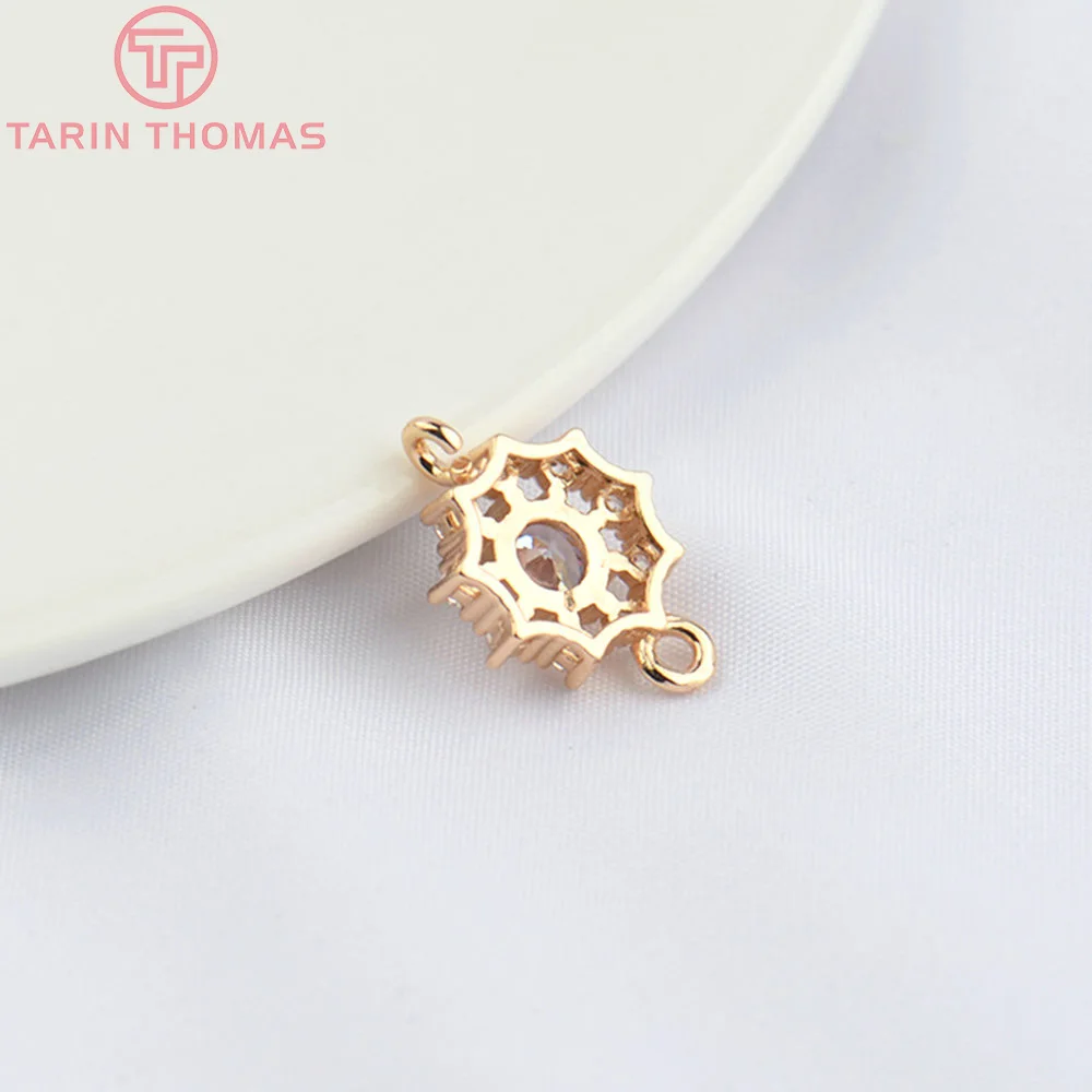 (4855) 6PCS 10.5MM 24K Champagne Gold Color Brass with Zircon Round Pendants High Quality Jewelry Making Findings Wholesale image 4