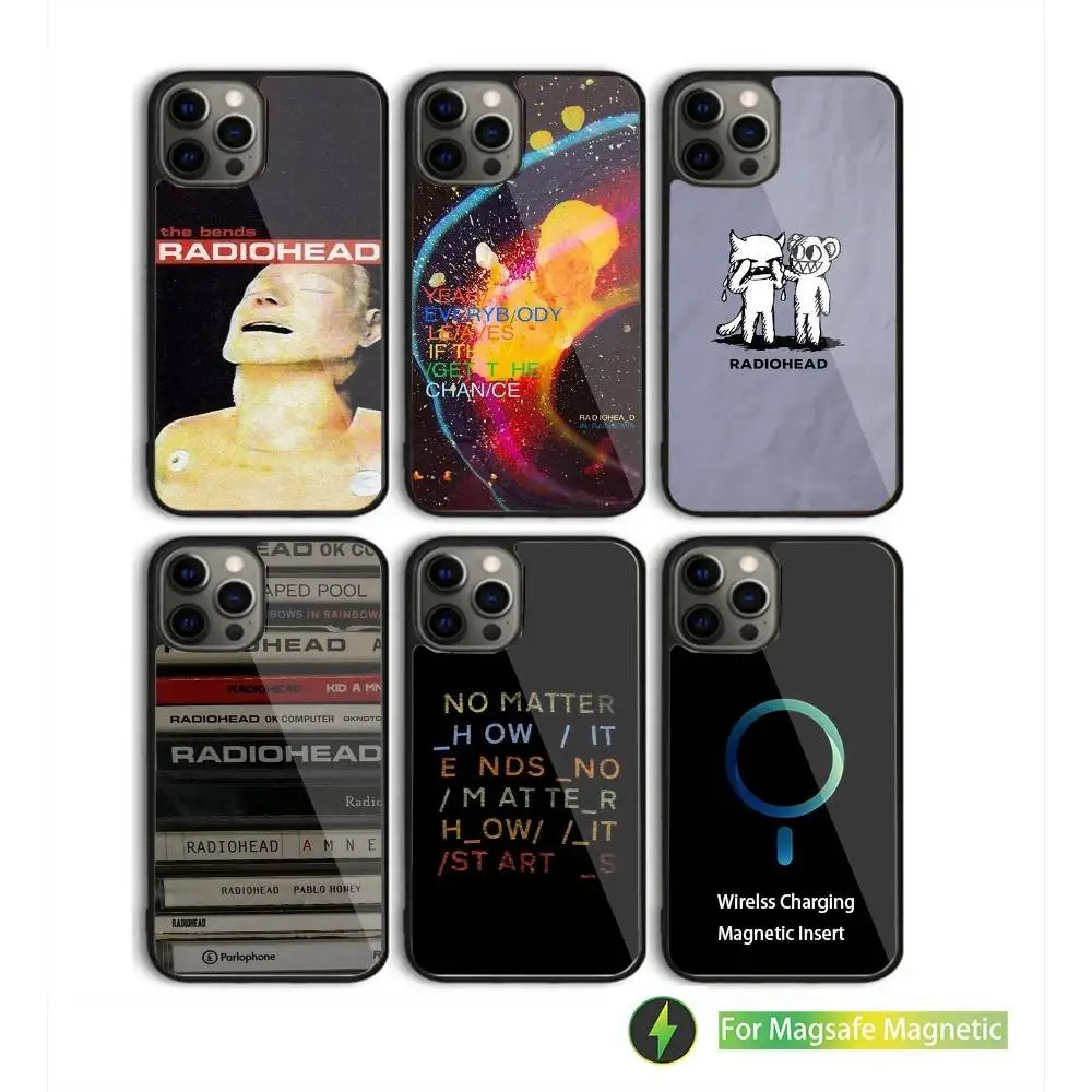 

R-Radiohead Band Rainbow Phone Case For iPhone 16,15,14,13,12,11,Pro,Max,Plus,Mini,SE New Magsafe Magnetic Wireless Charging