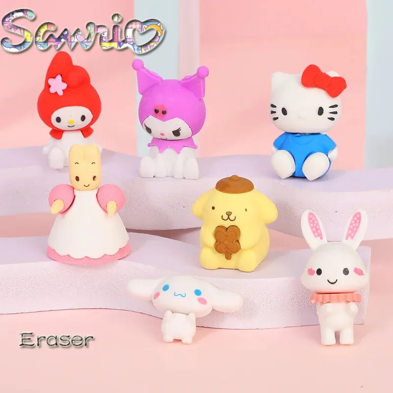 

Sanrio стирательная резинка 32 шт./коробка Hello Kitty My Melody Kuromi Cinnamoroll студенческий ластик канцелярские принадлежности оптовая продажа