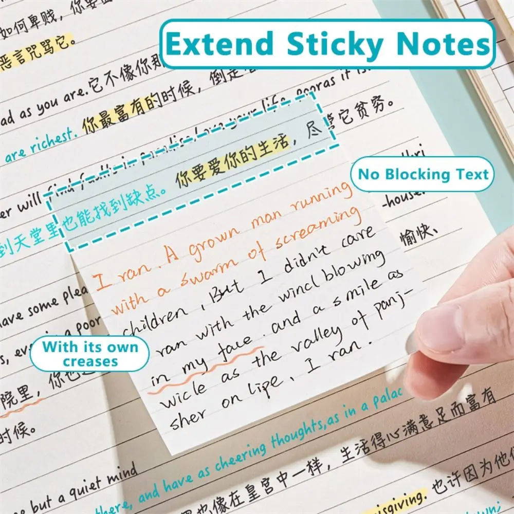 Picture 5: Lined/Blank/Grid Sticky Notes Clear See-Through No Blocking Text Self-Stick Notes Self-Adhesive Memo Pads Students