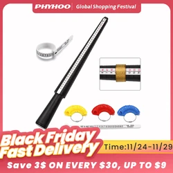 PHYHOO 1pcs Professional Jewelry Tools Ring Sizer Mandrel Stick Finger Gauge Measuring UK/US Size For DIY Jewelry Size Tool Sets