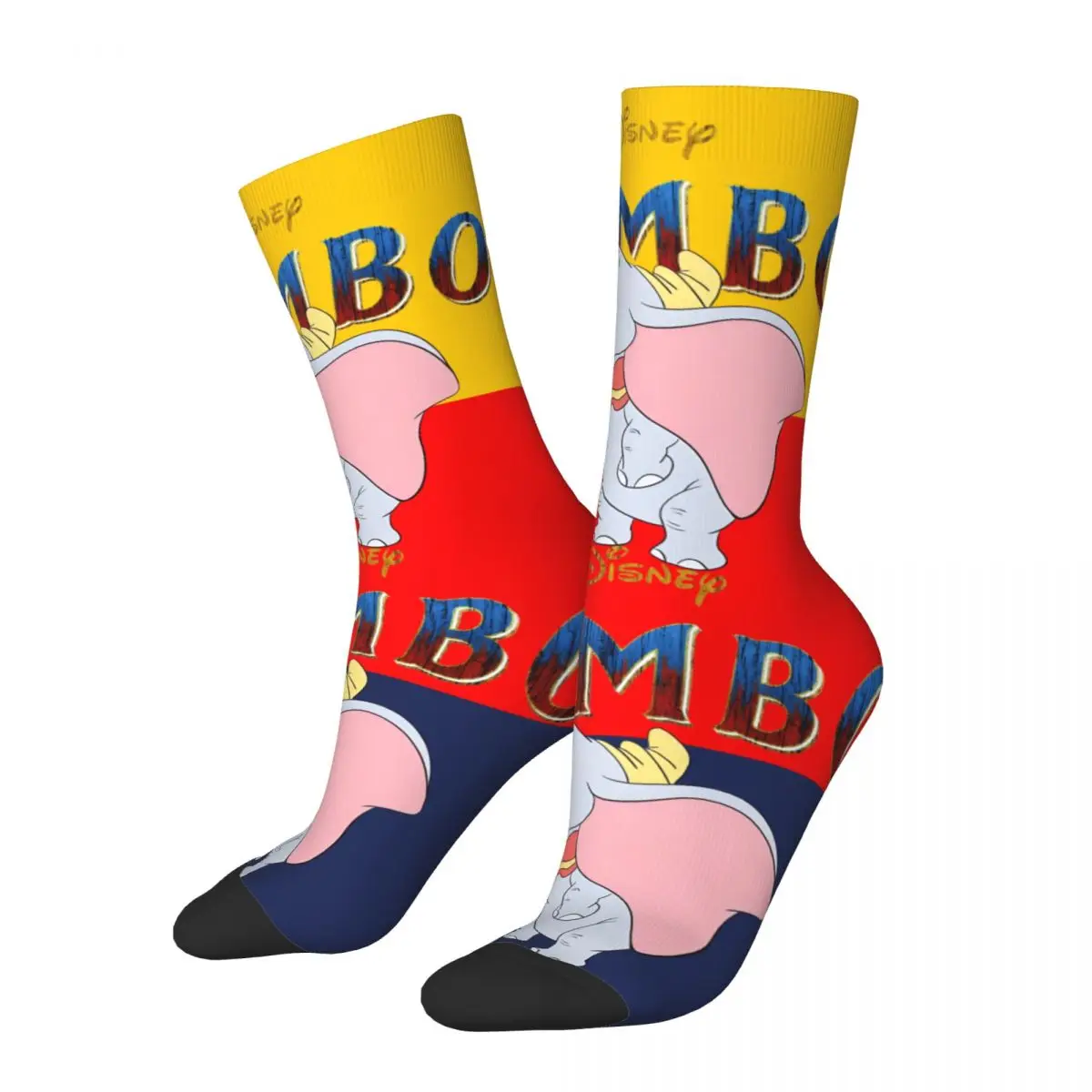 Cute Elephant Men's Socks Vintage Harajuku Disney Dumbo Film Street Style Novelty Pattern Crew Sock