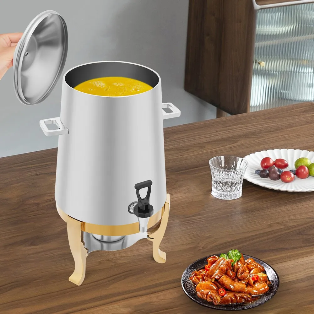 

Hot Beverage Dispenser Coffee Chafer Stainless Steel Hot Drink Tea Dispenser 13L