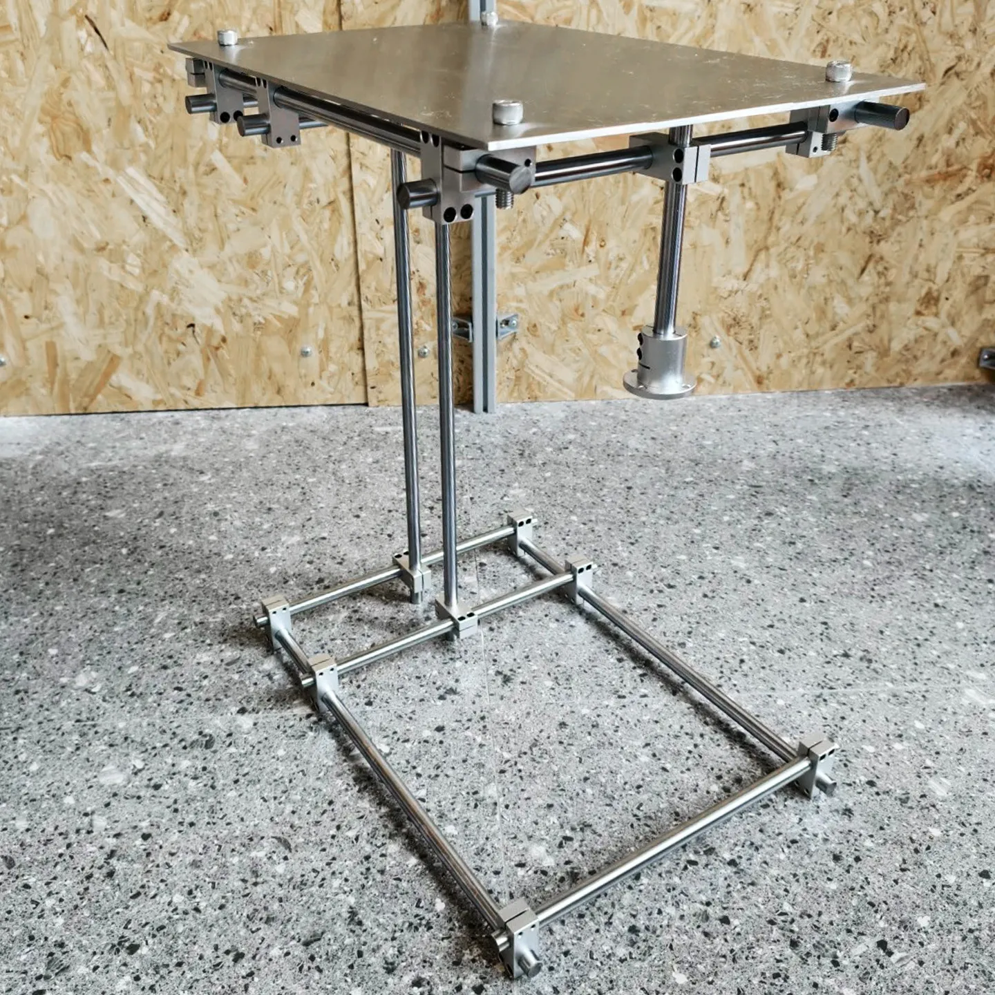 Industrial style coffee shop removable stainless steel metal small table edge few