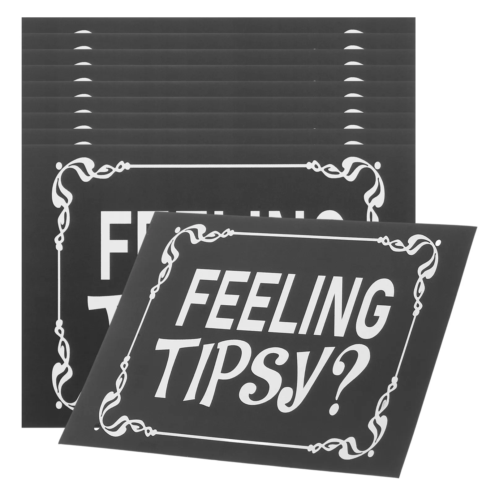 

10Pcs Waterproof Feeling Tipsy Sticker Labels Self-Adhesive Stylish Bar and Restaurant Decorative Reminder Labels