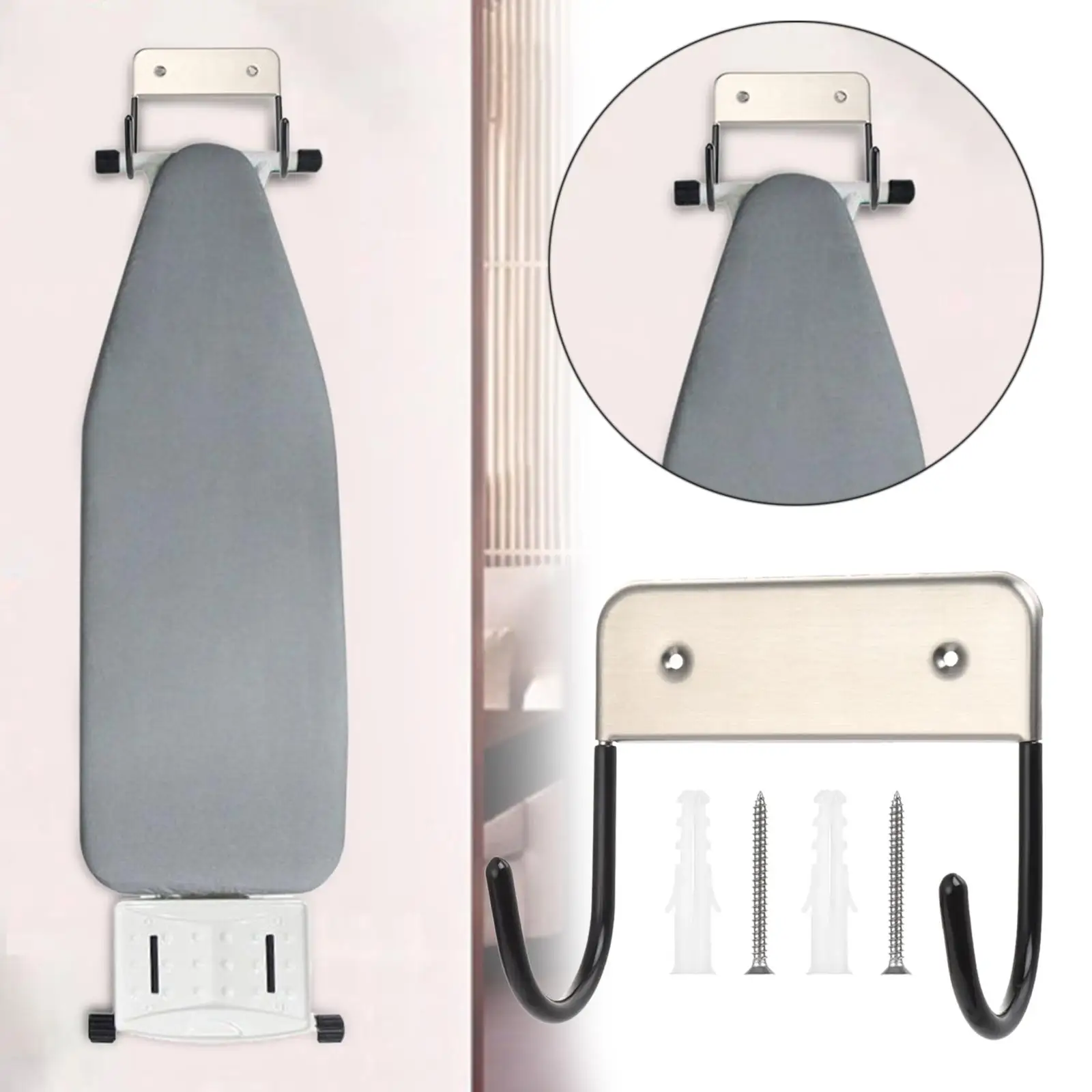 Household Ironing Board Holder Wall Hanging Bracket Stable Removable Hanger Home