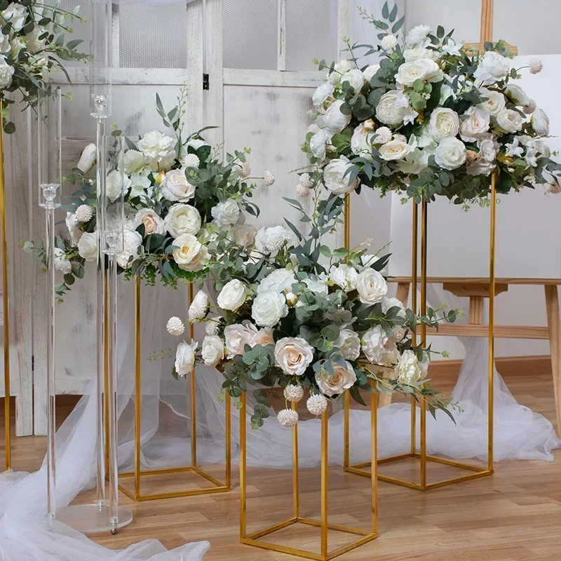 

50/60cm Artificial Flower Ball Faux Rose Road Guide Wedding Table Centerpieces Decor Fake Bouquet for Party Stage Background