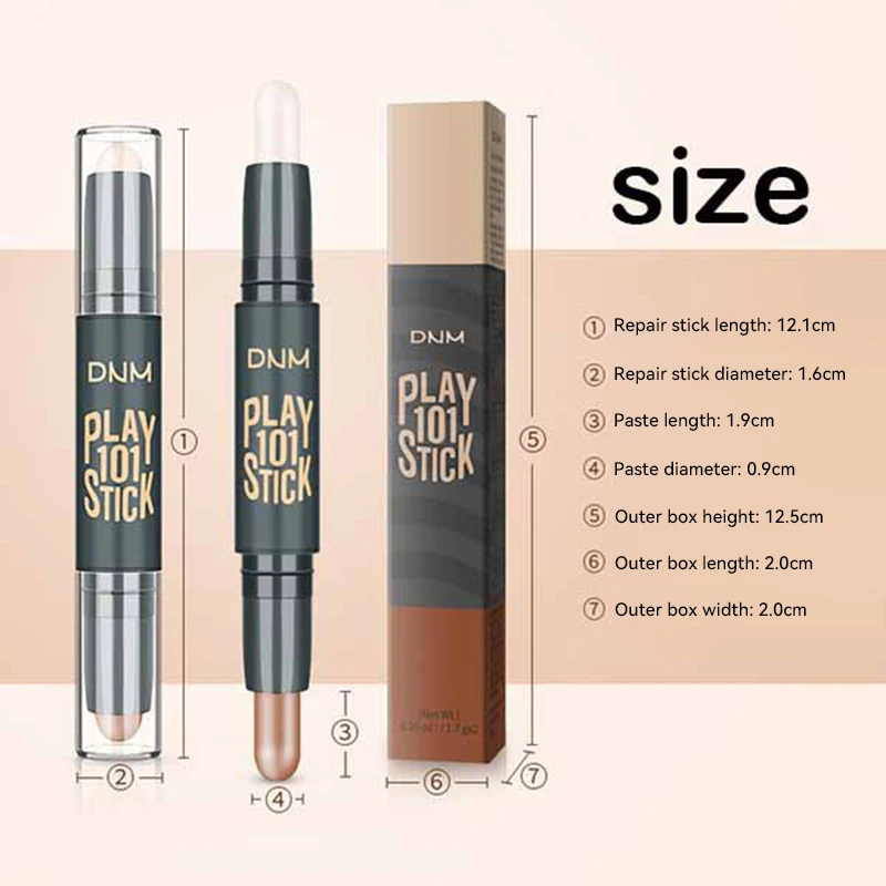 Double-End Concealer Stick Gezicht Make-Up Romige Foundation Potlood Vrouwen Cosmetica Gezichtsmake-Up Markeerstift & Amp Contour Pen