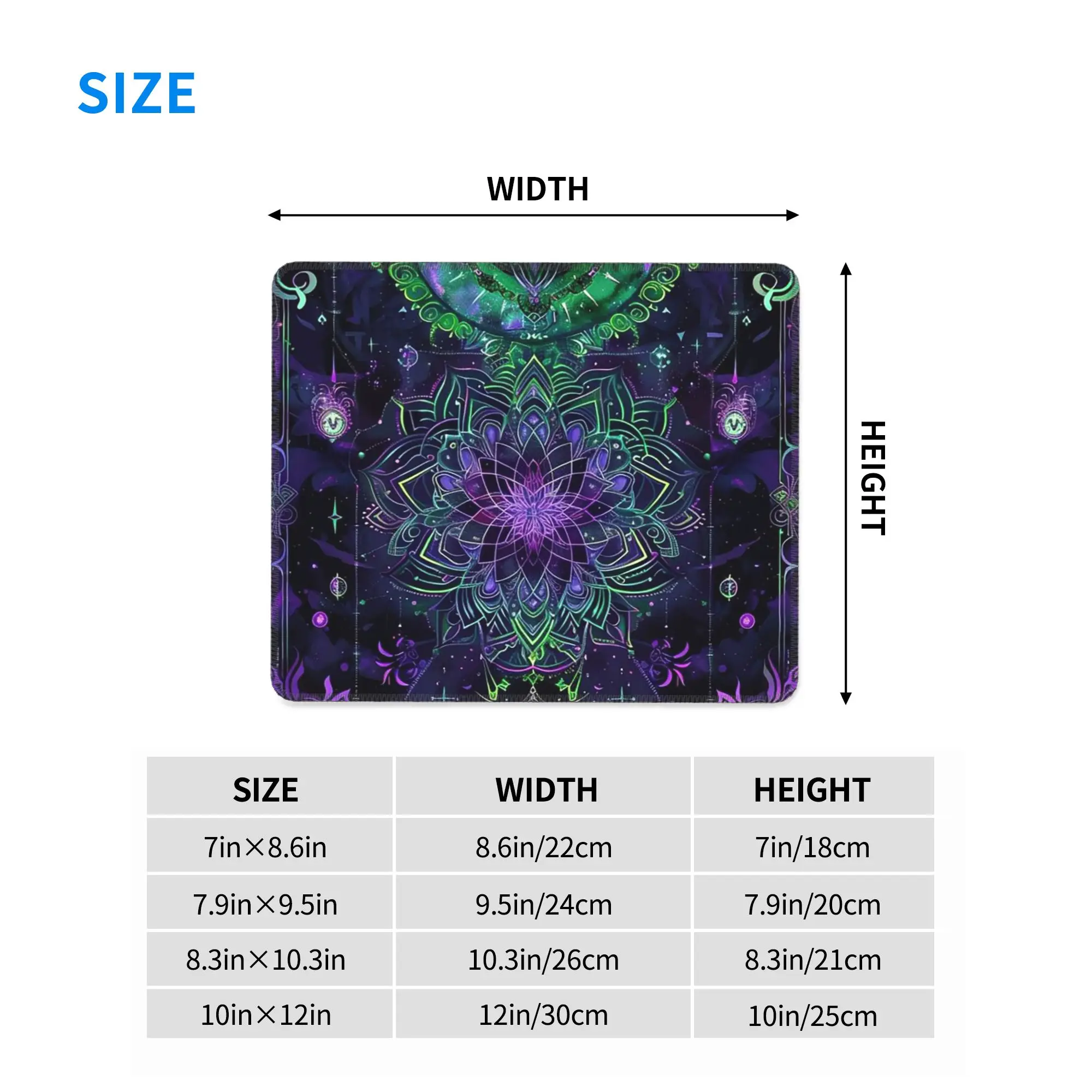 Celestial Neon with Astrological Symbols and Starry Night Mouse Pad Computer Keyboard Mouse Mat Gamer Laptop Desk Mat Table Mats