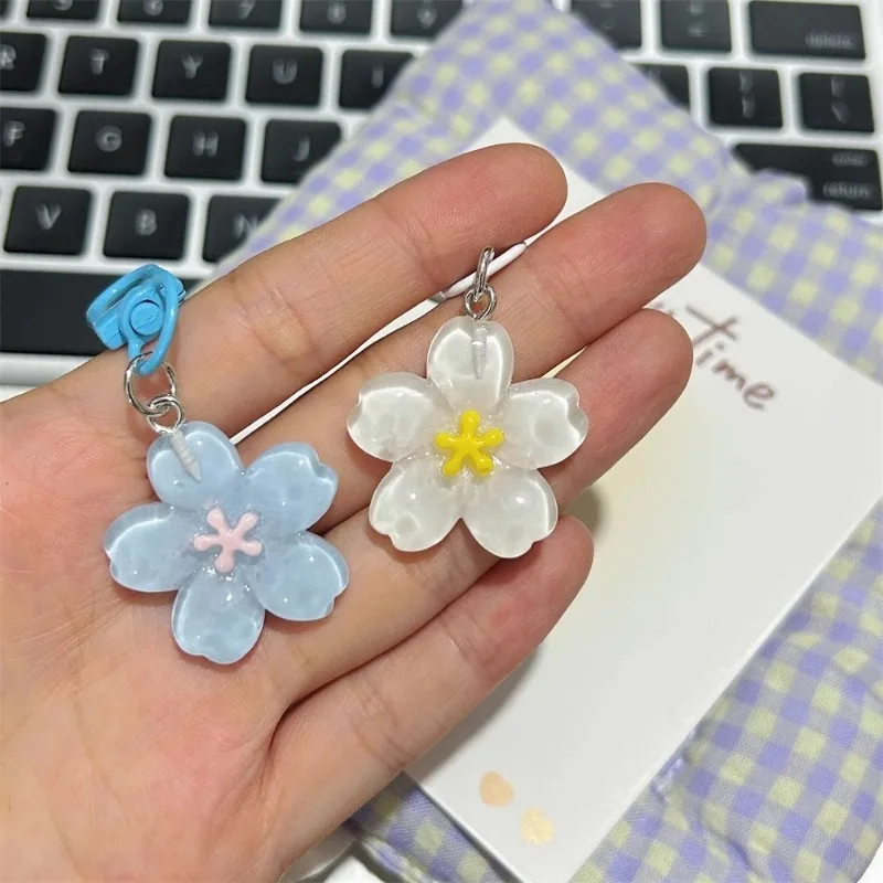 Resin Cherry Pendant Keyring Translucent Jelly Cherry Charm Simulated Flower Keychain Cute Purse Charms YSL18