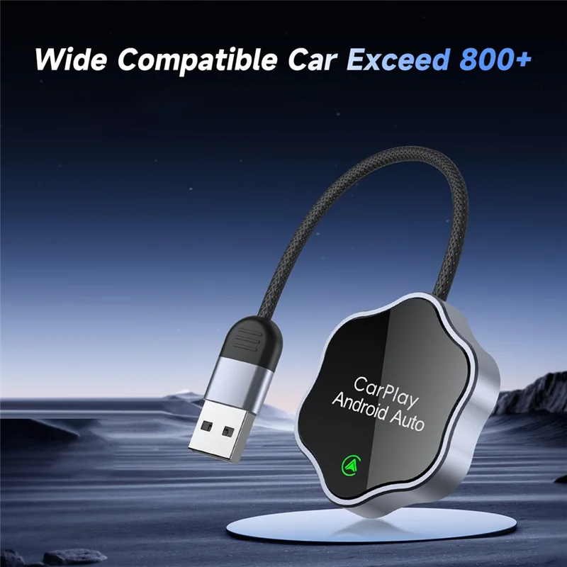【Shop Now】2 In1 Carplay & Android Auto Mini Box In-Car Screen Projection Box Wired To Wireless Carplay For USB/Type C Dongle