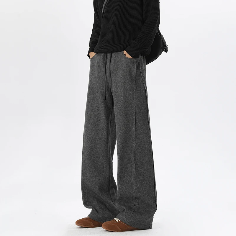 

LAPPSTER мужские роскошные темно-серые шаровары свободные черные повседневные корейские модные удобные костюмные брюки с карманами тяжелые брюки