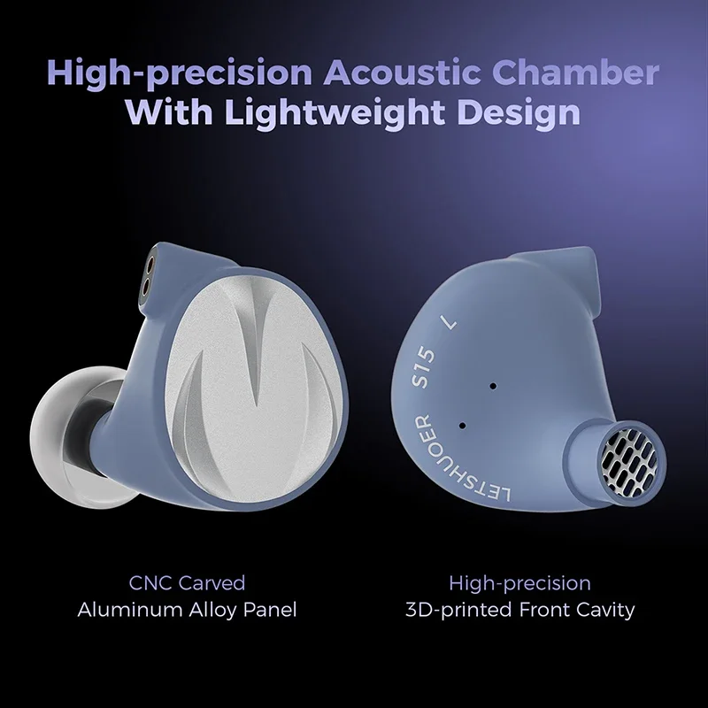 LETSHUOER S15 Third Generation HiFi Wired In Ear Monitor Earphone 14.8mm Planar Driver R-Sonic Passive Filtering Module Earset