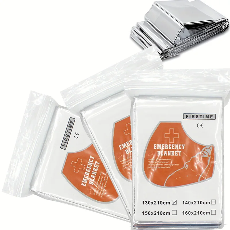 3pcs Emergency Blanket, Survival and First Aid Kit for Camping Hiking and Outdoor Adventure, Durable Rescue Tools Survival Gear