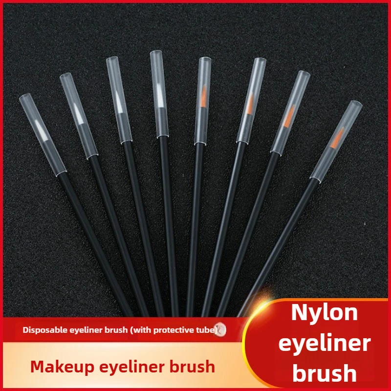 

50Pcs Nail Art Liner Brushes with Protective Tube Nylon Eyeliner Brushes with Fine Bristles and Firm Tip Suitable for All Users