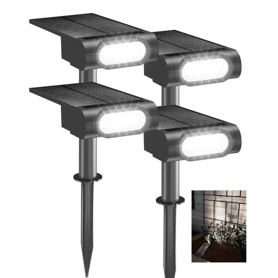 

Solar Spot Lights Outdoor Waterproof IP67, 3 Lighting Modes Landscape Spotlights, Efficient KingSize LEDs, Solar Powered for Gar