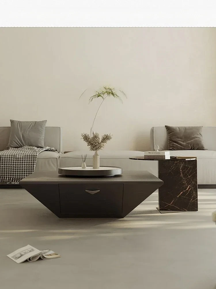 xz1Inverted Triangle Coffee Table Combination Light Luxury Italian Living Room Home Designer Coffee Table Minimalist Square
