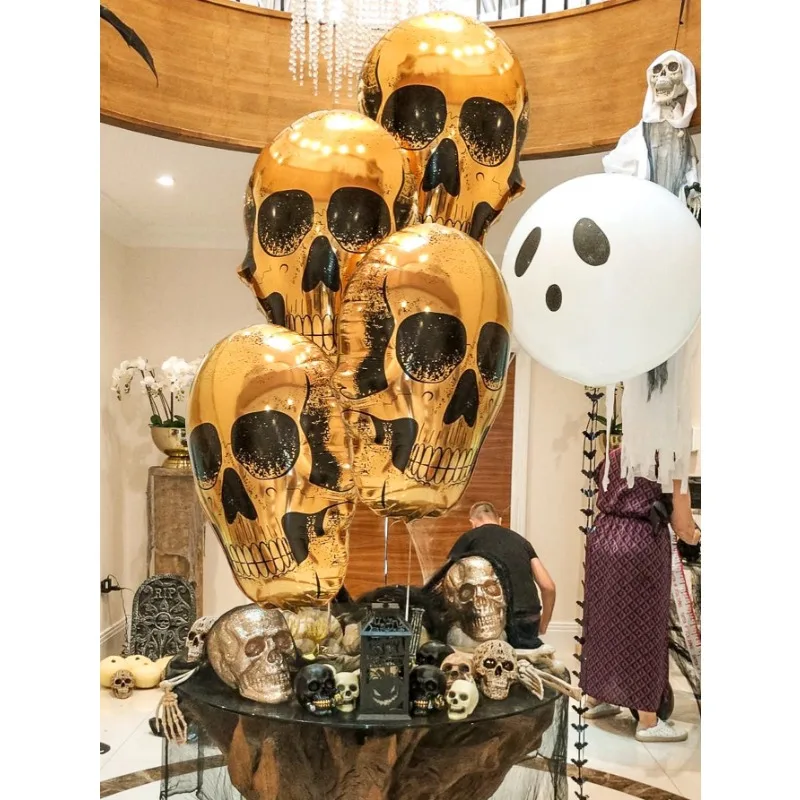 4Pcs Golden Skull B…