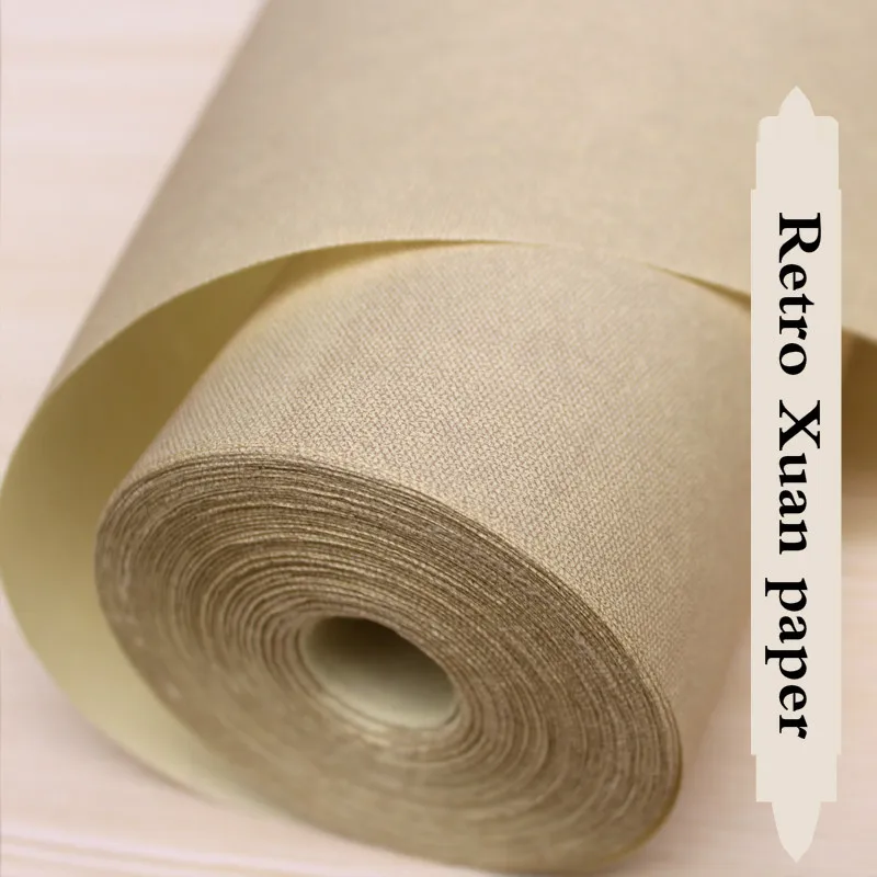 Half Ripe Rice Paper Thicken Linen Texture Xuan Paper Rolling Brush Pen Calligraphy Drawing Creation Practice Papier Papel Arroz