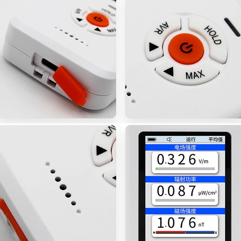 Detektor radiasi elektromagnetik portabel genggam Digital TFT 2.0 tampilan warna detektor radioaktif multifungsi