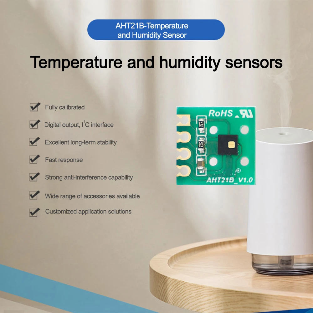 AHT21 High Precision Digital Temperature and Humidity Sensor Measurement Module I2C Communication Replace SHT20 DC2-5.5V Probe