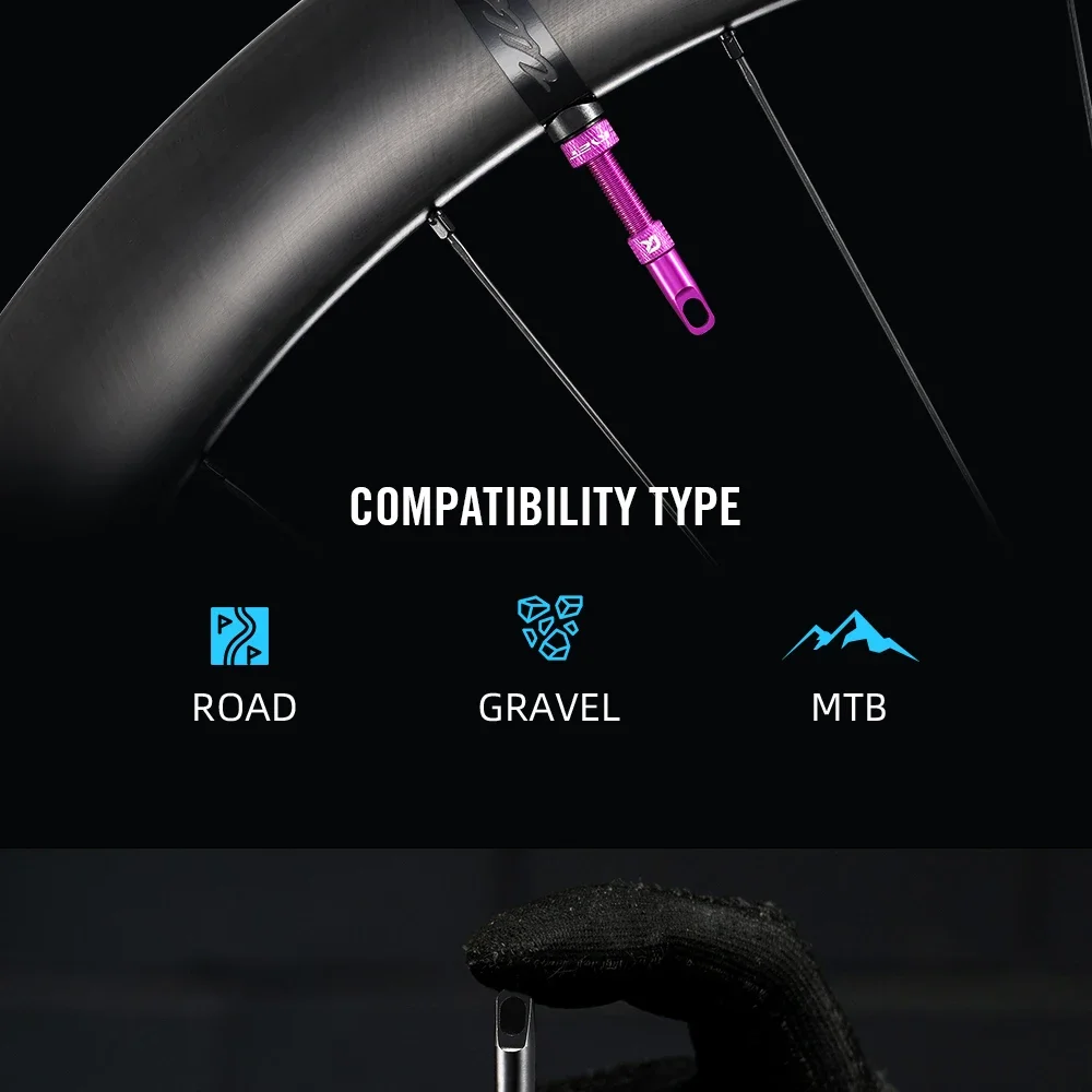 2026 RYET Presta Tubeless Ventile 44/60/70/80mm CNC Aluminium Abnehmbarer Kern Dichtmittel-Kompatibel für Rennrad/MTB/Gravel – Detail 12