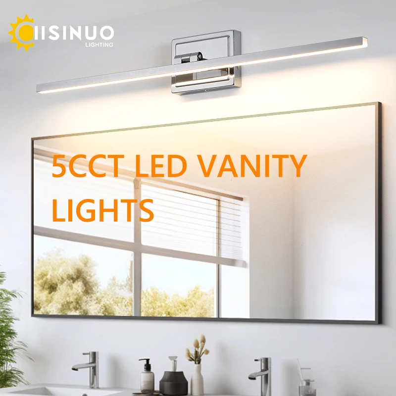 Bathroom Vanity Light LED Modern Dimmable 5CCT Bathroom Light Fixture 180° Rotatable for Over Mirror Bar Bathroom Restroom Decor