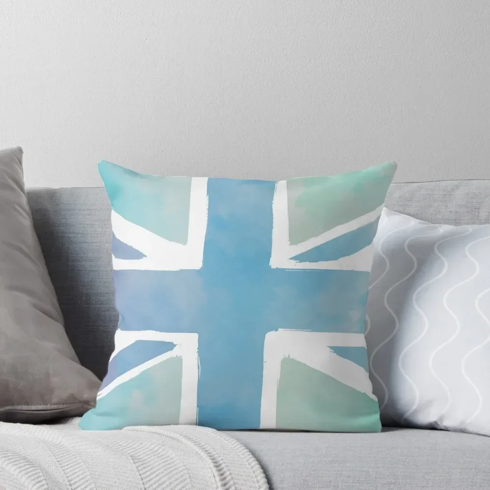 

Union Jack In Blues Throw Pillow Christmas Pillow Cushions Cover pillow