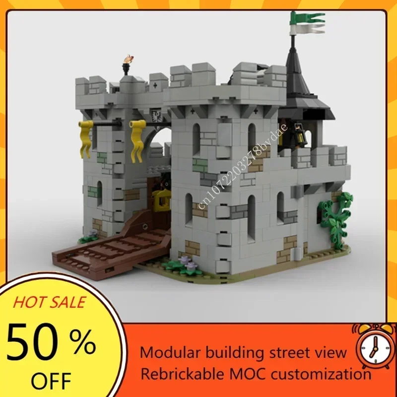 888PCS Black Falcon's Fortress medieval Castle Black Falcons Model Building Blocks Bricks Children birthday toys Christmas gifts