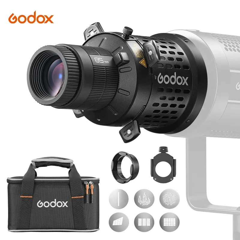 Godox BLP LED Projection Attachment Bowens Mount Lights with 85mm Lens 360° Rotatable  Snoot for Photography Craft Clear Shapes