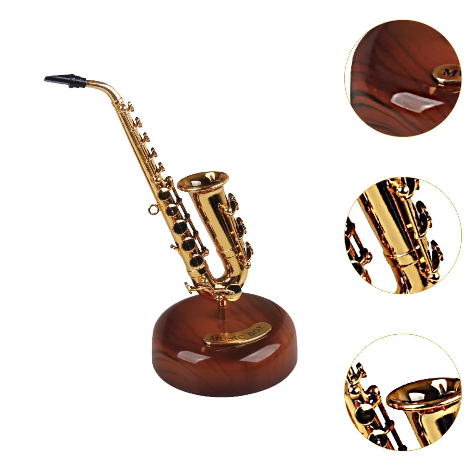 Saxophone Music Box Collectibles Home Decor for Indoor Office Tabletop