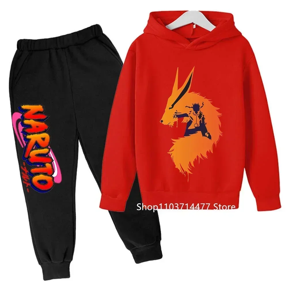 Conjunto de Sudadera con capucha y pantalones para niños, ropa deportiva Kawaii para adolescentes, Moda de Primavera