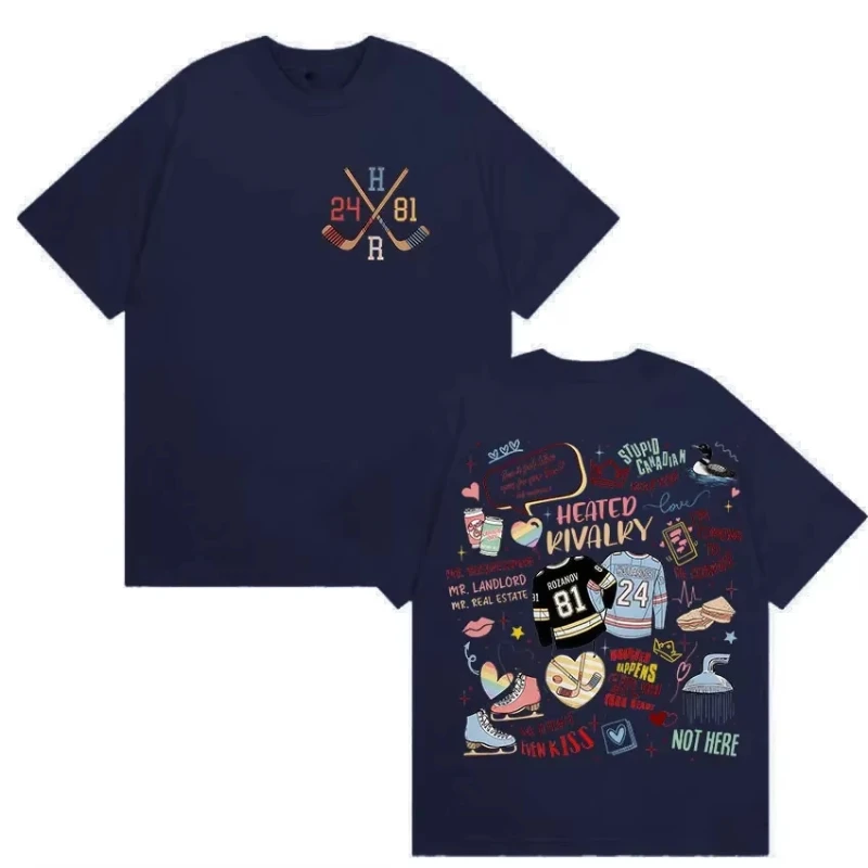 Shane Hollander‌ 24 Ilya Rozanov 81 Movie Heated Rivalry Vintage Graphic 2026 Summer Men Women's Cotton Oversized T-shirt