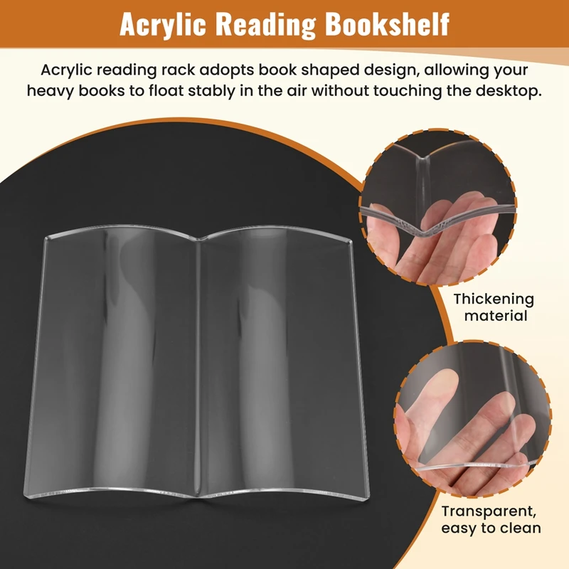 Abwr-rak penyimpanan resep majalah Desktop Dekorasi seni rumah rak pajangan buku transparan akrilik berdiri berbentuk buku