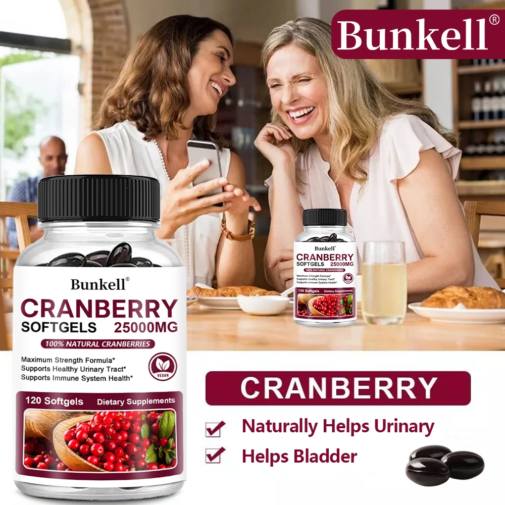 Cranberry Extract Supports Urinary Tract Health, Bladder Health, Antioxidant, Rich in Vitamin C, Daily Cranberry Capsules