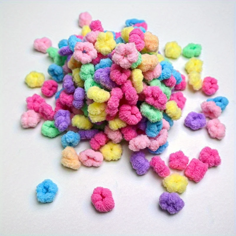 40pcs Mini plush elastic pet hairband, suitable for puppies and kittens. Colorful, super soft and stretchable pet hair string