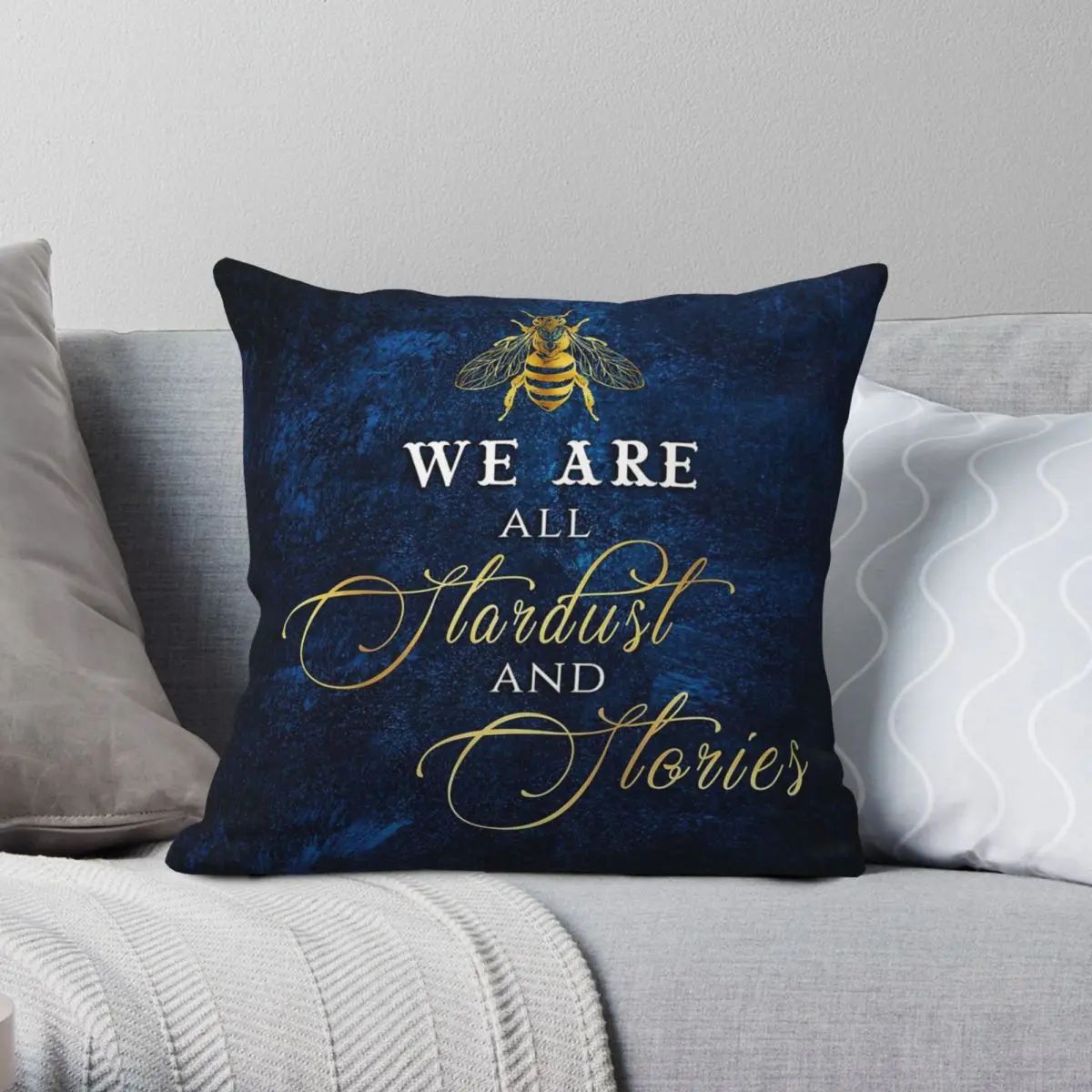 We Are All Stardust And Stories Pillowcase Polyester Linen Velvet Pattern Zip Decor Home Cushion Cover