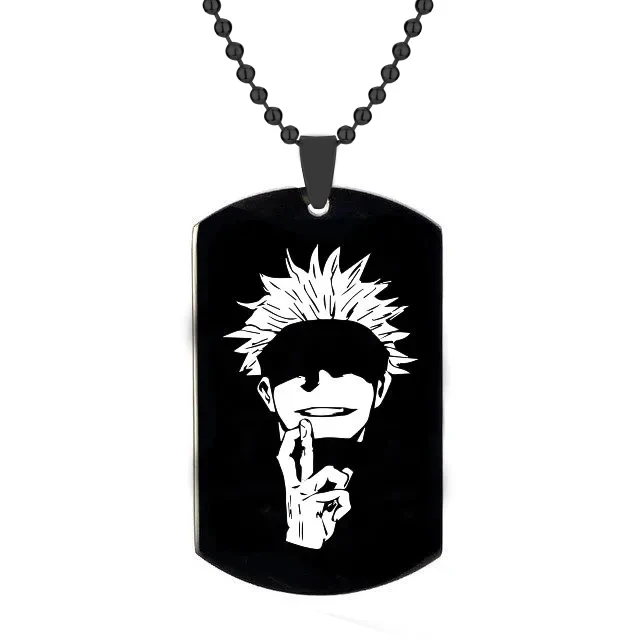 Anime Jujutsu Kaisen collana con ciondolo Cosplay Gojo Satoru Ryomen Sukuna collane con medaglietta per cani in acciaio inossidabile