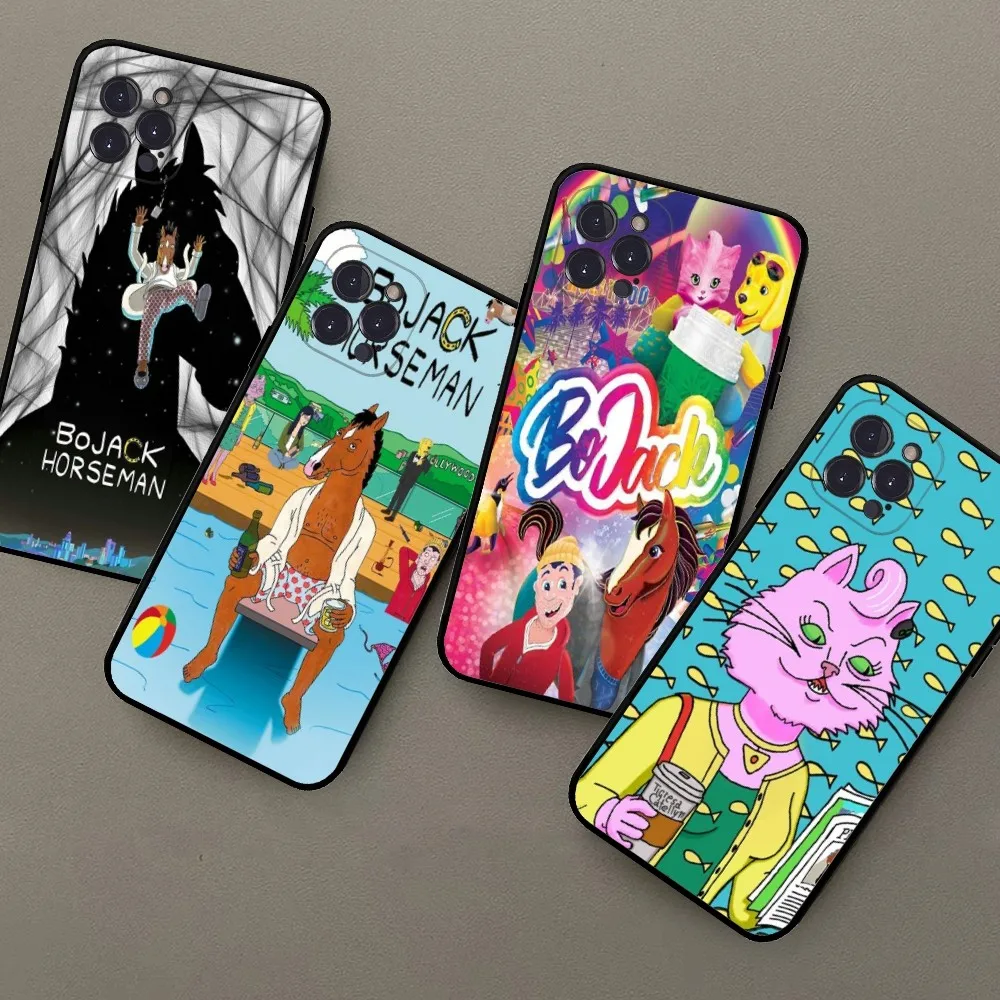 Cartoon B-BoJack H-Horseman Phone Case For iPhone 15 14 13 12 Mini 11 Pro XS Max X XR SE 6 7 8 Plus Soft Silicone Cover