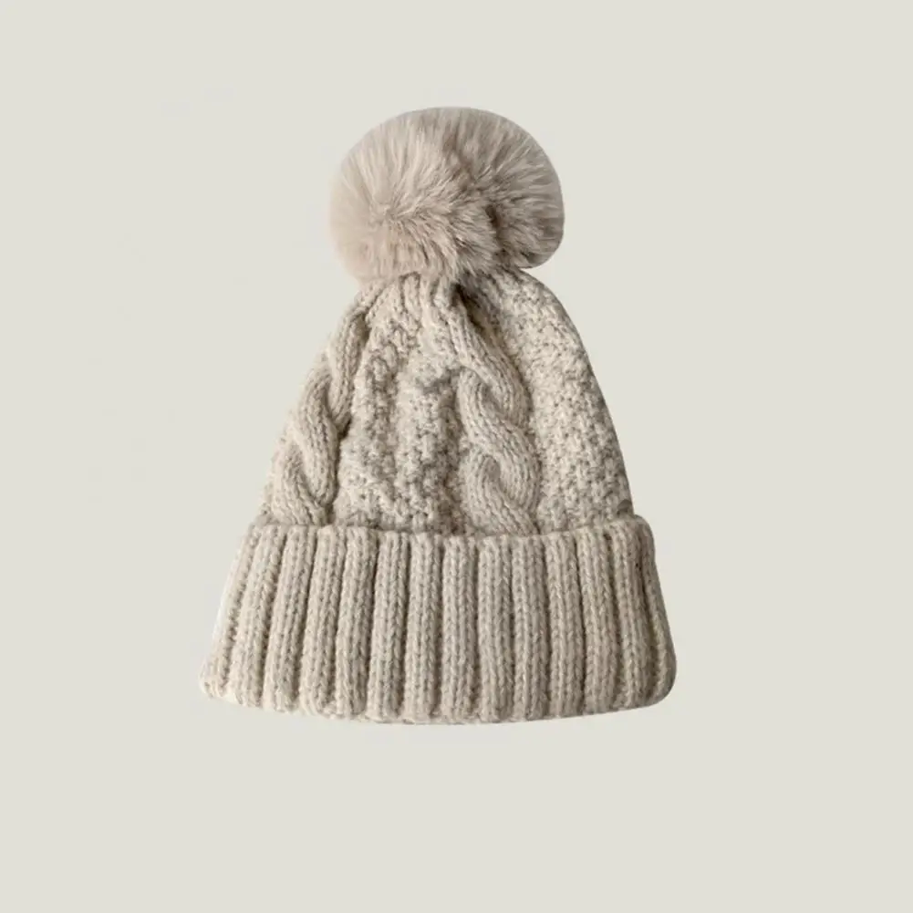 Women Winter Hat Cozy Stylish Women's Winter Hat Knitted Warm Anti-slip with Plush Ball Decor for Outdoor Activities Cold