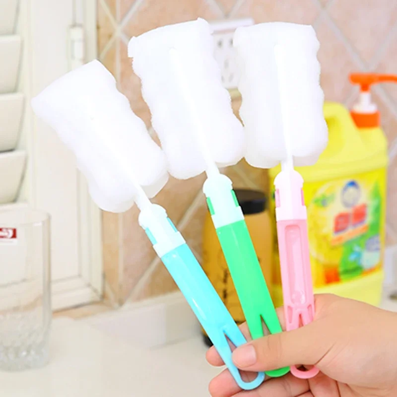 5Pcs Sponge Cup Brush Long Handle Detachable Non-Toxic Safe Bottle Thermos Cleaning Tools Kitchen Practical Cleaning Bursh